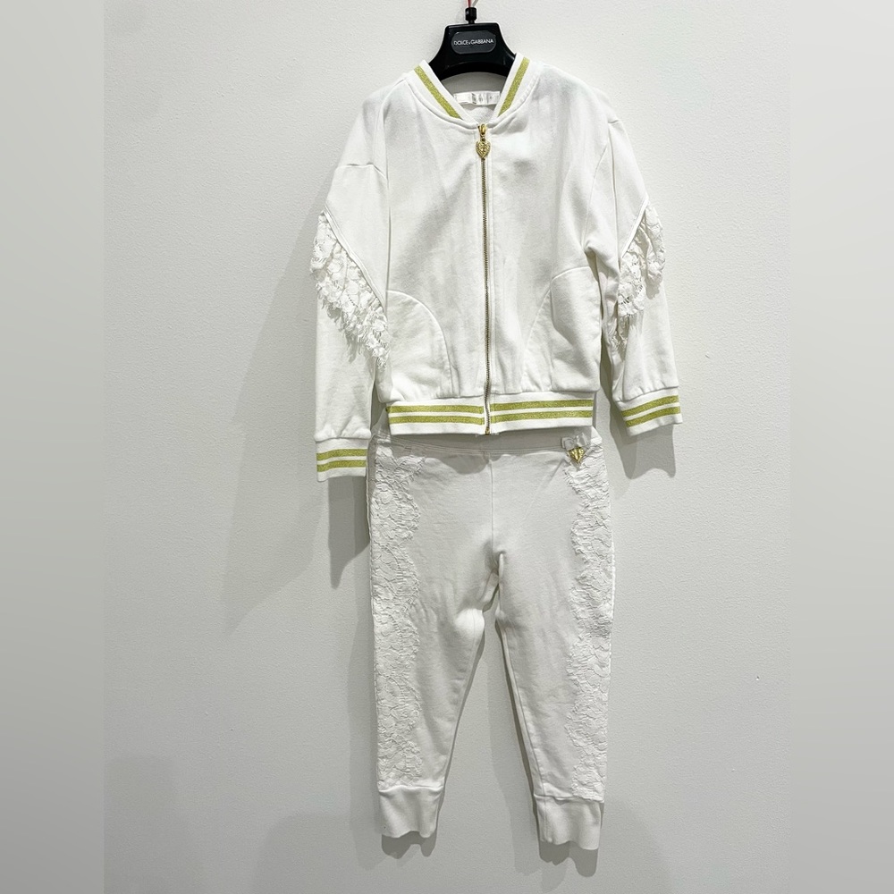 Angel’s Face so beautiful outfit . Lace trim and gold zippers.